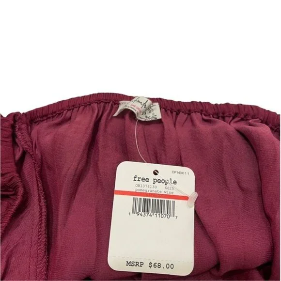 NWT Free People Another Round Balloon Sleeve Bodysuit XS Satin Loose Boho - Picture 6 of 11